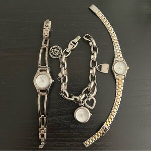 3 Pc Lot 2 Anne Klein Vintage Women’s Watches 1 Infinity Quartz As Is